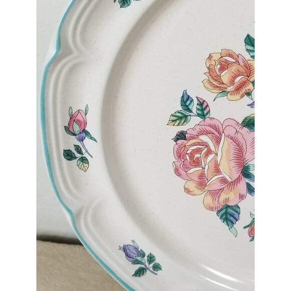 Large Serving Plate & Bowl Cottage Rose Stoneware International Tableworks Japan - Picture 6 of 11